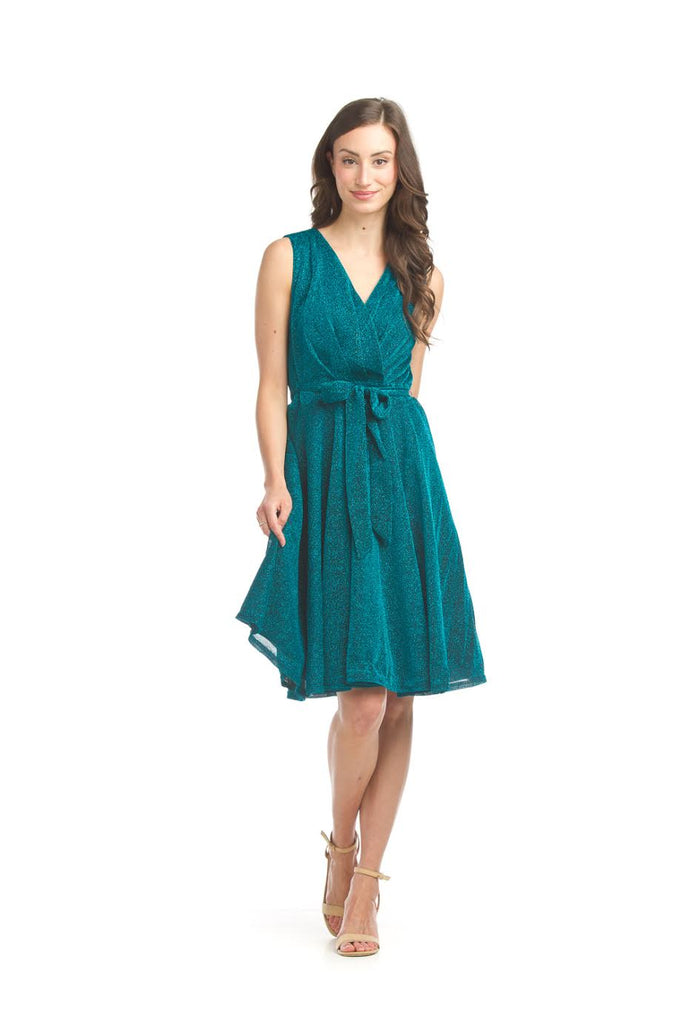 Papillon Sparkle Wrap Dress Teal