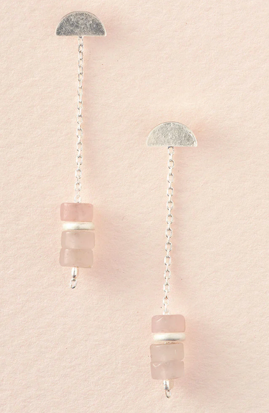 Scout Stone Meteor Threader Rose Quartz Silver