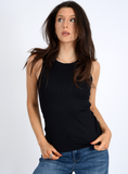 RD Style Maria Rib Sleeveless Crew Top Black