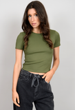 RD Style Roxi Rib Crew Tee Dried Herb