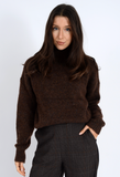 RD Style Louis Mock Neck Pullover Brown Melange