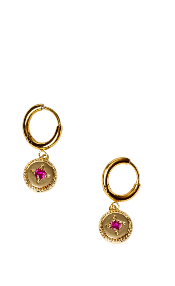 Zoe Jewelry Astrid Ruby Huggies