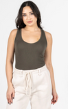Cest Moi Seamless Rib Tank Olive