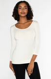 Cest Moi Bamboo 3/4 Sleeve Top Ivory