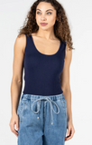 Cest Moi Seamless Rib Tank Navy