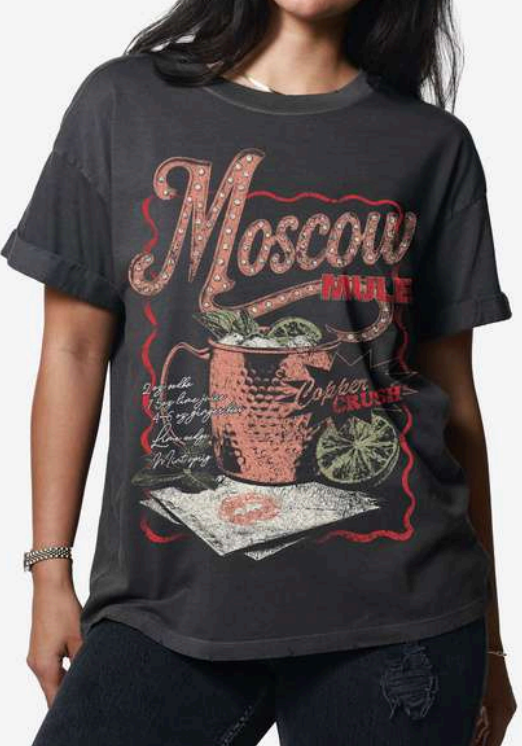 Girl Dangerous Moscow Mule Boyfriend Tee Vintage Black