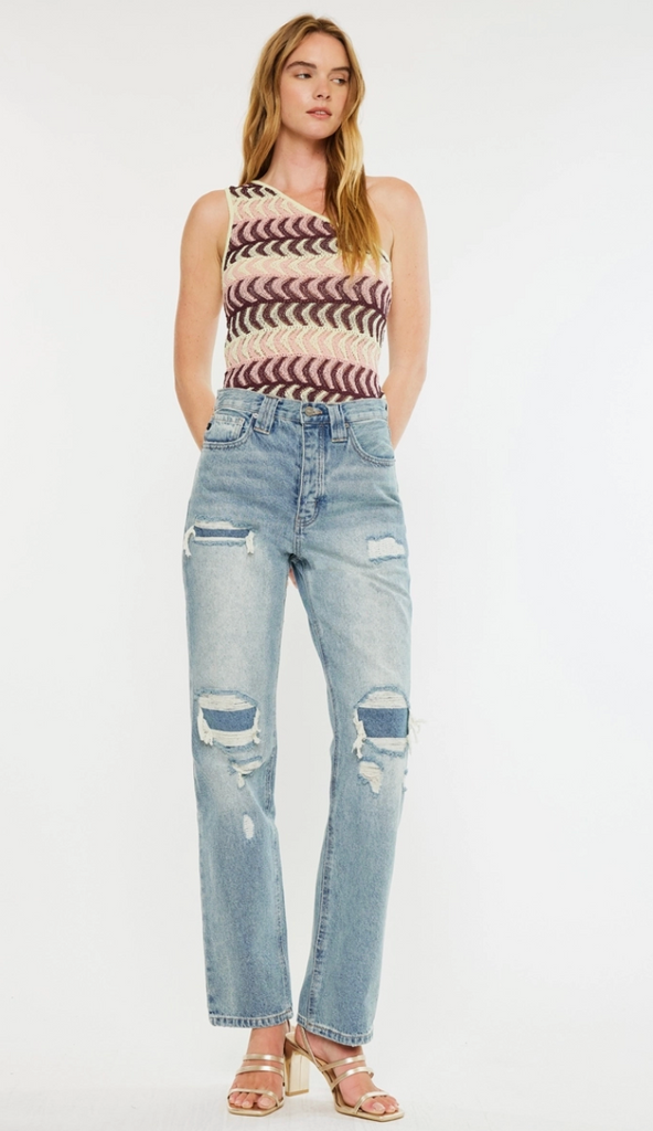 KanCan Karine Ultra High Rise 90s Straight Med Wash