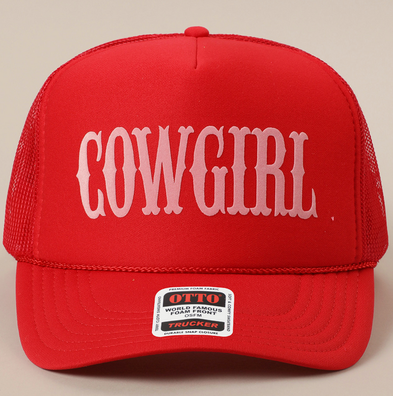 Fashion City Cowgirl Trucker Cap Red