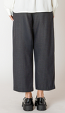 Black Tape Button Hem Pant Charcoal Stripe