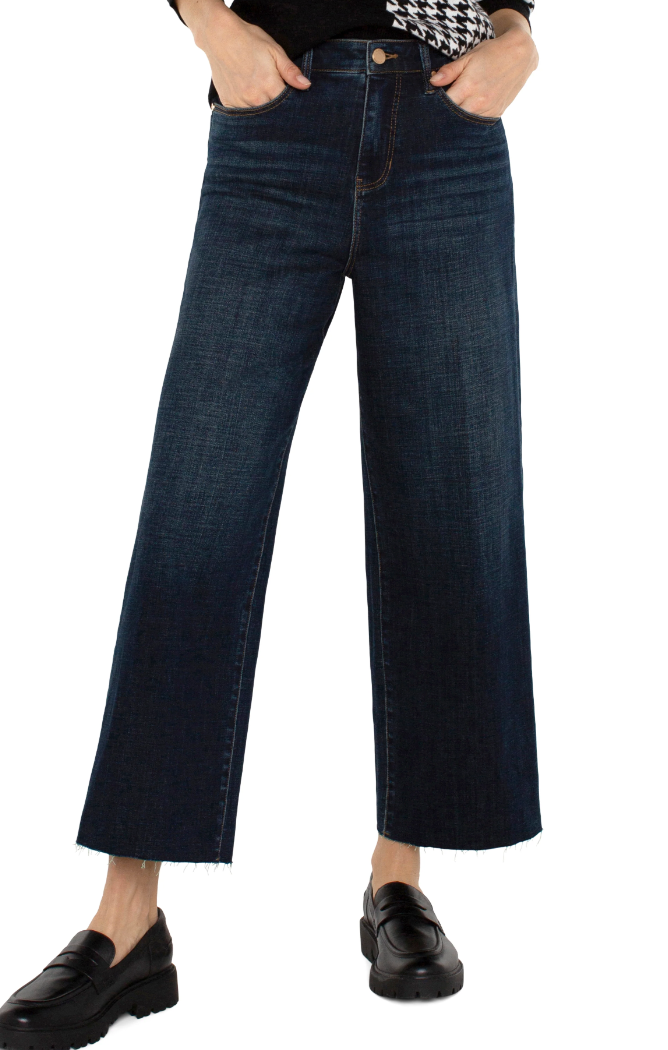 Liverpool Stride Wide Leg In Eastmoor Plain