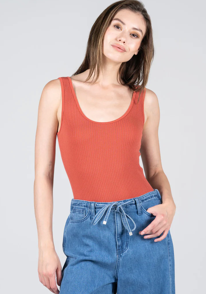 Cest Moi Seamless Rib Tank Brick