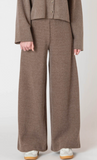 Room 34 Wide Leg Ribbed Pant Mocha Heather