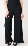 Black Tape Textured Wide Leg Pant Black