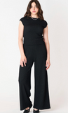 Black Tape Textured Wide Leg Pant Black
