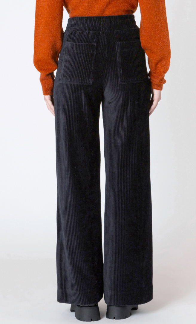 Dex Wide Leg Cord Pant Black