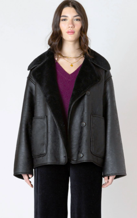 Dex Double Faced Suede Jacket Black