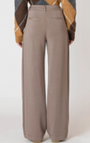 Room 34 Wide Leg Knit Trouser Dark Taupe