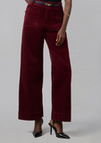 Lola Jeans Colette High Rise Wide Leg Cord Syrah Red