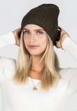 Cest Moi Ribbed Beanie Hat Olive