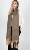 Cest Moi Plush Blanket Scarf Taupe