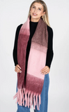 Cest Moi Check Blanket Scarf Plum