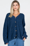 Cest Moi Oversized Cardigan Heather Navy