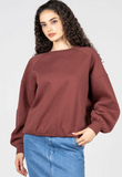 Cest Moi Recycled Poly Cotton Oversized Pullover Brandy
