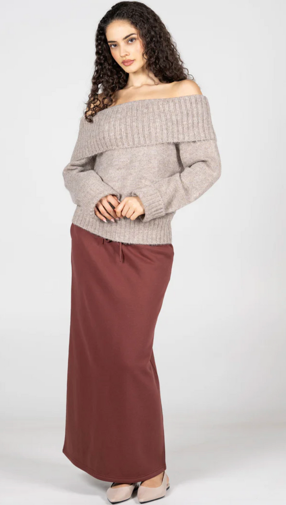 Cest Moi Recycled Poly Cotton Skirt Brandy