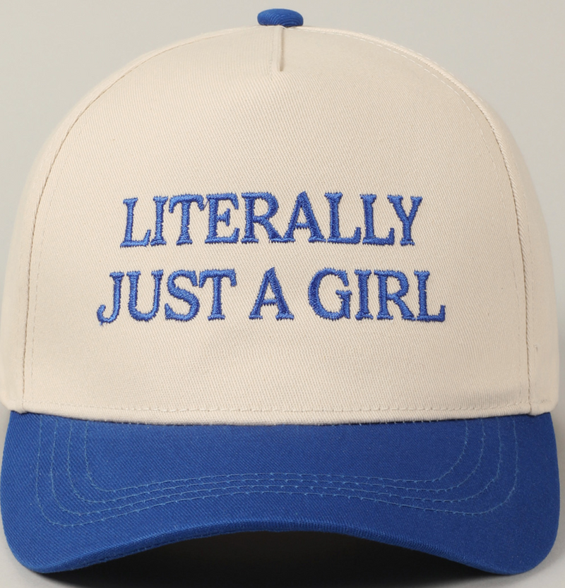 Fashion City Literally Just A Girl Cap Cobalt