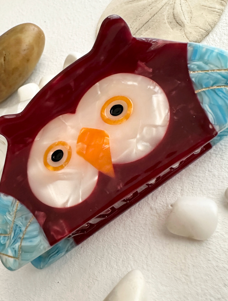 Pika & Bear Hoot Owl Clip Burgundy