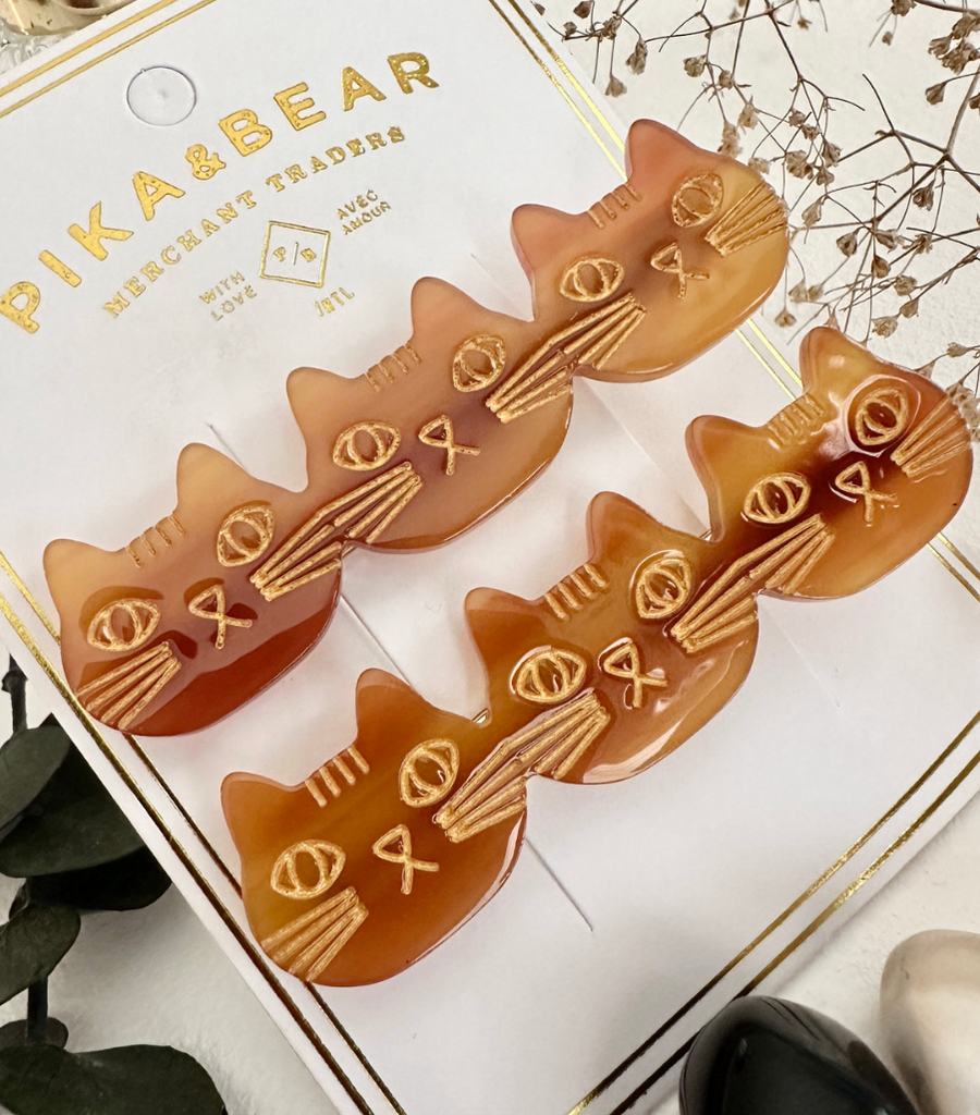 Pika & Bear Triple Trouble Cat Clip Set Ginger