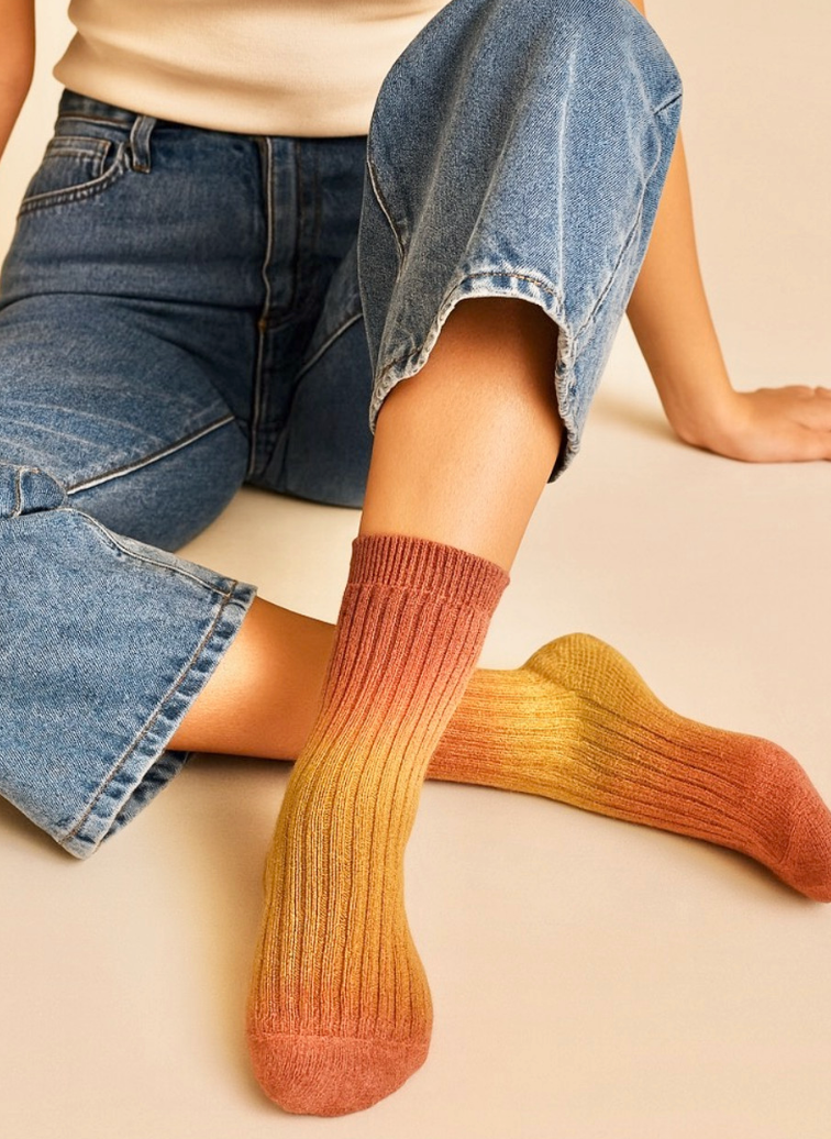 Pika & Bear Garcia Tie Dye Ribbed Socks Catskills
