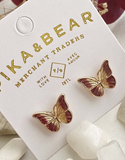 Pika & Bear Vlinder Butterfly Stud Plum