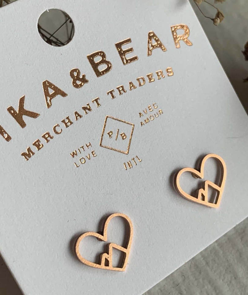 Pika & Bear Burgess Heart Of The Mountains Stud Rose Gold