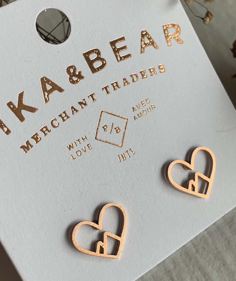 Pika & Bear Burgess Heart Of The Mountains Stud Rose Gold