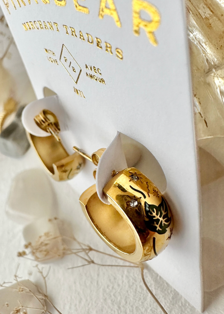 Pika & Bear Antidote Ivy Hoop Earrings Gold