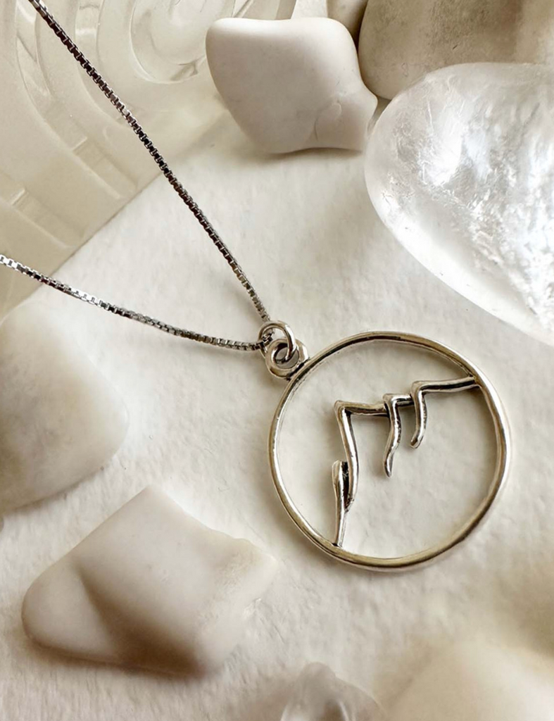 Pika & Bear Assiniboine Mountain Necklace Silver