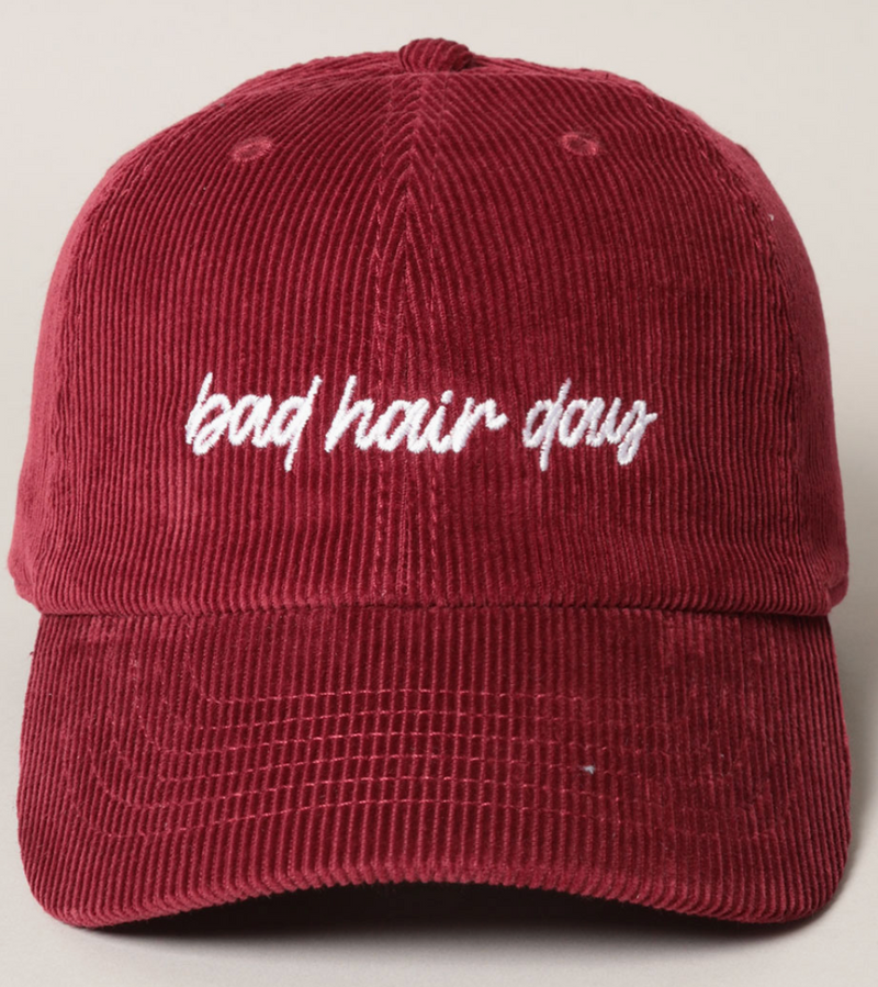 Fashion City Bad Hair Day Cord Cap Burgundy