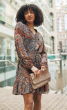 Papillon Paisley Mini Dress Brown
