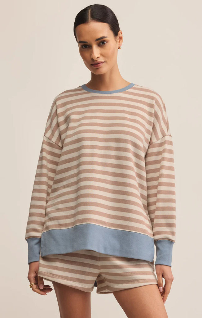 Z Supply Layer Up Stripe Sweater Evening Sand