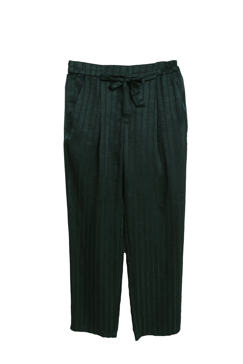 See U Soon Satin Tie Pant Green