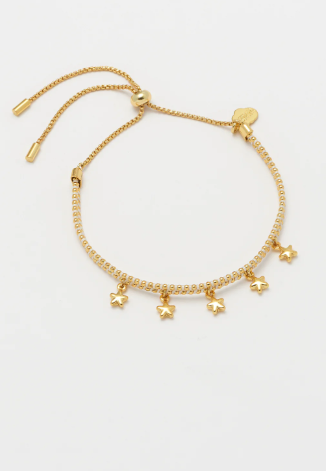 Estella Bartlett Woven Star Charm Bracelet Gold
