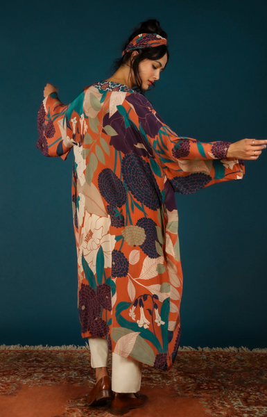 POWDER Winter Floral Kimono Terracotta – Shop Harrow