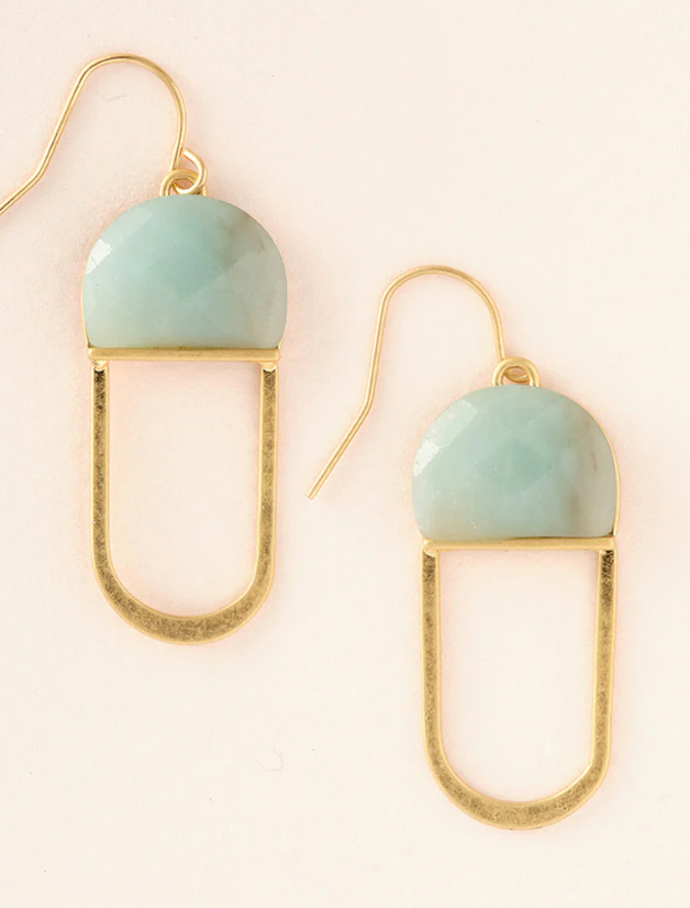 Scout Modern Stone Earring Amazonite Silver