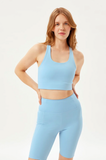 Girlfriend Collective Hi Rise Bike Short Cerulean