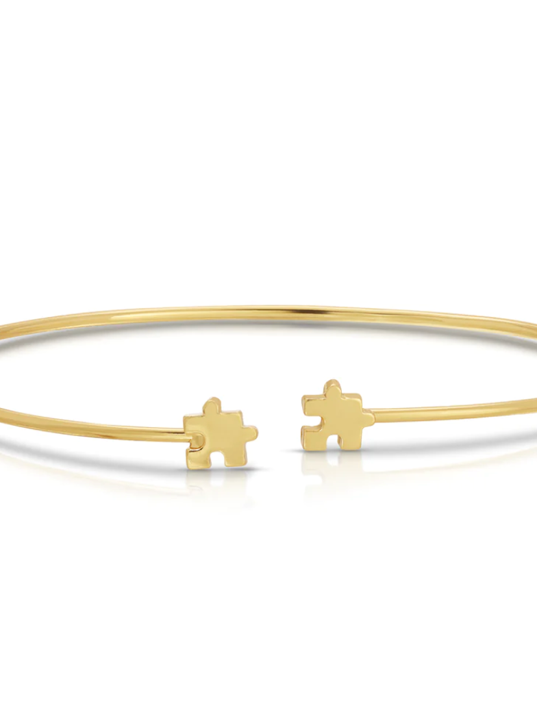 Lucky Feather Connection Cuff Puzzle Piece