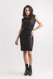 Papillon Ruched Mini Dress Black