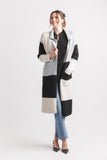 Papillon Coat Sweater Black Colour Block