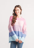 Papillon Oversized Stripe Sweater Pink