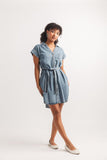 Papillon Short Sleeve Denim Shirt Dress